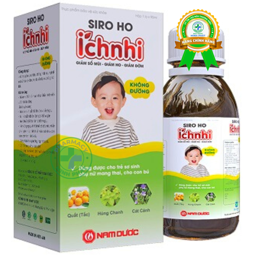 Siro ho Ích Nhi không đường, hỗ trợ giảm các triệu chứng: hắt hơi, nghẹt mũi, sổ mũi